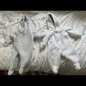 2 Carter’s Hooded Prams - Quilted and Sherpa